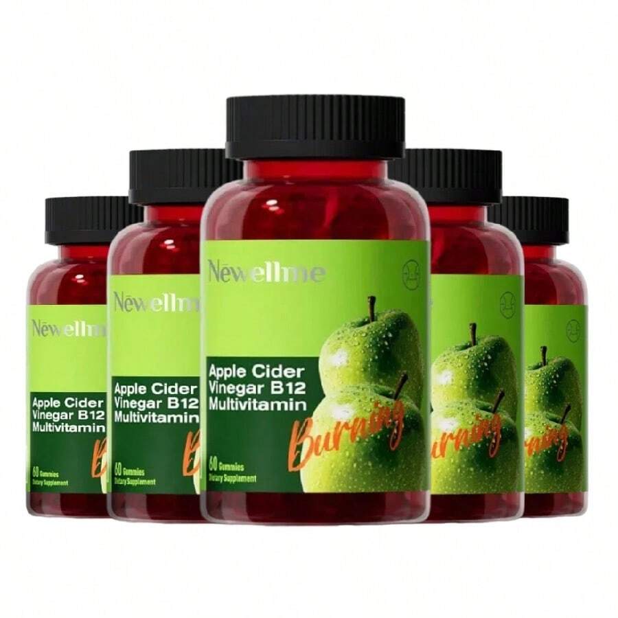 NEWELLME Organic Apple Cider Vinegar Gummies With The Mother & Vitamin B12, Sugar Free ACV Gummy Supplement For Digestion, Metabolism & Natural Energy Support,60 Counts Vitamins Supplements Chlorophyll Creatina Monohidratada Vitamins Probiotics For Women Protein Powder Quick Ship Items  Creatina Colageno - 60 Count - View 1