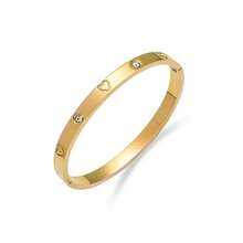 Vòng tay mạ vàng đính đá Cubic Zirconia, bộ vòng tay nhiều màu sắc, trang sức sang trọng, thanh lịch cho Giáng sinh, Năm mới, Đám cưới, Hẹn hò, và đeo hàng ngày. - Vàng - Xem 5