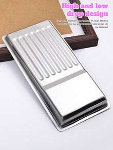 1 Set Bandeja de moda rosa, Bandeja rectangular de acero inoxidable, Bandeja de desinfección de herramientas para uñas, Bandeja cuadrada de acero inoxidable 304 reforzada para desinfección de herramientas dentales y orales, resistente al calor, en forma de corazón, ovalada y cuadrada, Bandeja de joyería de acero inoxidable, Herramientas de manicura, Bandeja de almacenamiento, Set de bandejas metálicas para cosméticos, Opción perfecta para el hogar y el salón, Decoración de habitaciones - Rosa - Ver 6