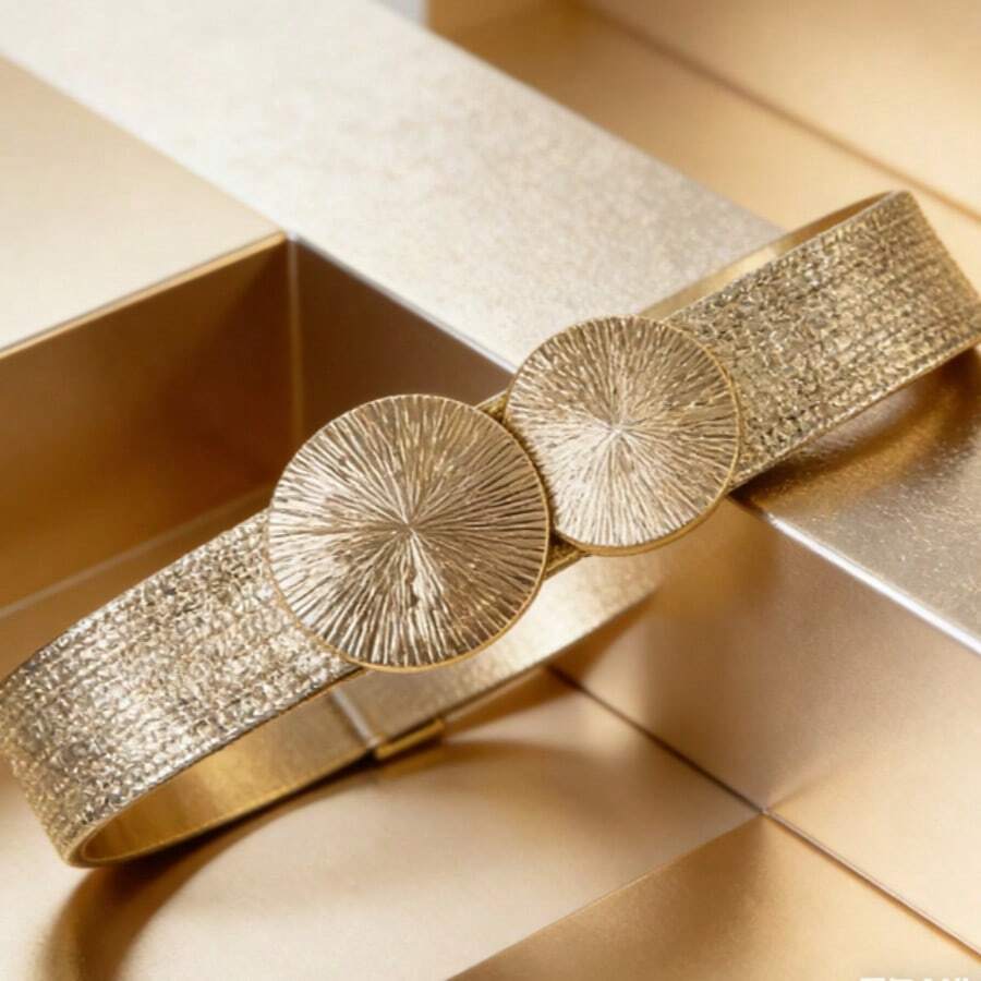 Women's Straw Belt, Elastic Waistband, Gifts For Nightclubs And Parties - Vàng - Xem 1