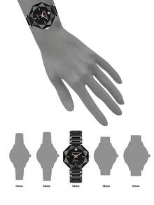 Anne Klein Quartz Watches For Women Rose Gold Stainless Steel Mesh Band Watch Elegant Ladies Gifts Waterproof Wrist Watch - Black - View 5