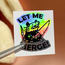 OZLICE "Let Me Merge" Funny Possum Sticker, Screaming Opossum With Knife Vinyl Decal For Car Bumper Window, Road Rage Meme Art, Chaotic Aesthetic Gift For New Driver, Waterproof Laptop Helmet Decoration - Light Film - View 13