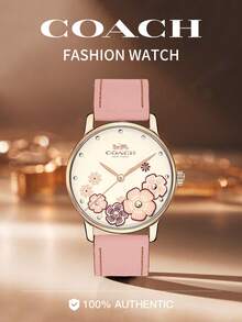 Coach Đồng hồ nữ dây đeo cao cấp, đồng hồ thạch anh chống nước, kiểu dáng thời trang, sáng tạo dành cho phụ nữ. - Hồng - Xem 1