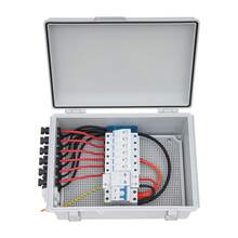 Modern PV Combiner Box, 6 String, Solar Combiner Box With 15A Rated Current Fuse, 63A Circuit Breaker, Lightning Arreste And Solar Connector, For On/Off Grid Solar Panel System, IP65 Waterproof - White - View 6