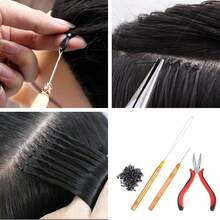 Hair Extension Kit, Includes Micro Link Tool Kit, Silicone Nano Beads, Extension Pliers, Sewing Thread Roll, Pull Ring, Hook Needle, 5pcs Clips, 1pc Comb, Rubber Bands - View 8