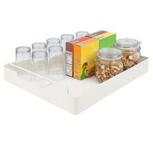 Pull Out Cabinet Organiser, Adjustable Kitchen Cupboard Storage Rack, No Drilling Or Nailing Required - White - 40cm - View 3