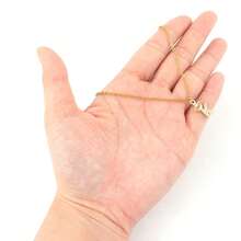 1pc New Fashion Crown Initial Pendant Golden Stainless Steel Chain Necklace For Women - Yellow Gold - View 3