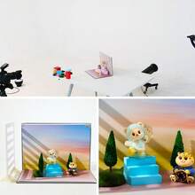 16.5*11.4 Inch Patterned Background Board Photography Set, 8 Double-Sided 16 Style Flat Background Papers, 2 Pcs 11*11 Inch Curtain Lamp Shades, Suitable For Food And Jewelry Photography - View 4