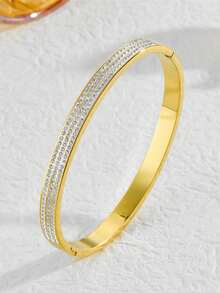 2026 Nuevos pendientes de acero inoxidable 304 de 18K oro, con diseños minimalistas lisos, llenos de brillo de diamantes, rayas en capas, corte geométrico y textura de diamantes triturados. Excelente resistencia a la corrosión, antioxidante y anti-deformación. El uso diario no se desvanecerá ni se oxidará, manteniendo el brillo del metal a largo plazo. - Dorado - Ver 10