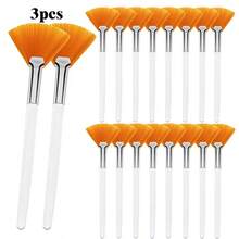 Conjunto de 1/3/5/10/20 pincéis em formato de leque para máscara facial, macios e ideais para maquiagem, incluindo ferramentas para aplicação de máscara de argila, creme, iluminador e contorno. Perfeito para mulheres e esteticistas. Ótimo para presentear! - Multicolorido - Ver 21