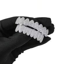 Set Of 2 Gift Box Hip Hop Teeth Grills, Including Top And Bottom Dental Mouth Braces For Both Men And Women. Fashionable Light-Up Tooth Grills, Body Jewelry Suitable For All Genders - Nhiều màu - Xem 3
