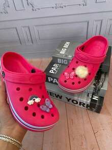 Calçado babuche yvate croco personalizado 4 botons - Pink - Visão 2