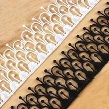 2 Yards Tassel Floral Lace, 4cm Wide Water-Soluble Embroidered Trim, Sewing DIY Craft Supplies - 2 Codes - View 1