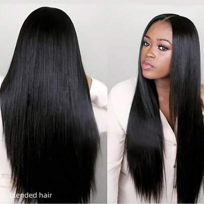 26 Bone Straight 180% Density Glueless Lace Front Wig - Pre-Plucked, Pre-Cut, 3S Installation Friendly, Natural Hairline Close Beginners -13x4 Upgraded HD Transparent Lace, Perfect For African Women Natural Black