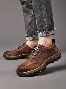 Zapatos de vestir con cordones para hombre,Zapatos Formales para Hombre Oxford de Vestir,Zapatos de Vestir Casuales para Hombre Oxfords Formales,Zapato Clásico para Hombre con Cordones en Acabado Piel,Negro/Marrón - Marrón - Ver 4