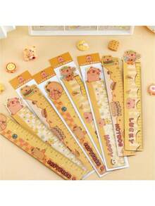 1pc/Random Plastic Cute Capybara Cartoon Ruler - Ideal For School And Office Use - Unique Gift Idea - Perfect Back To School Gift - Multicolor - View 5