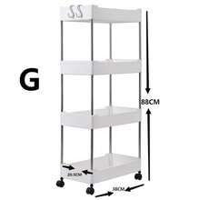 4-Tier Mobile Organizer With Casters For Various Items And Wheels - Blanco - Ver 5