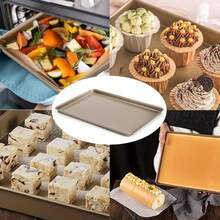 1pc Non-Stick Carbon Steel Baking Tray, Commercial Cookie Sheet, Rectangular Baking Pan, Suitable For Cakes, Pastries, Breads - Durable And Easy To Clean - Multicolor - View 4