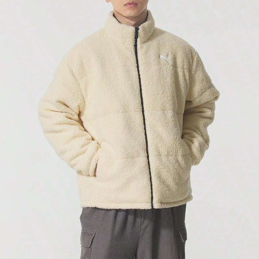 Puma WINTERIZED 80% Down Reversible Jacket, Men's Urban Casual 692850-06 - Navy Blue - Canvas White - View 1