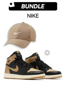 NIKE&JORDAN Women Sneakers&Baseball Caps Retro High Og Enhanced Cushioning Comfort Classic Look Daily Wear FD1437-071&FB5625-247 - 黑色-卡其色 - 查看 1