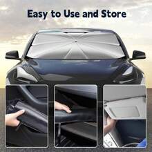 Car Windshield Sunshade, Foldable Windshield Sun Umbrella, Windshield Cooling Umbrella For Daily, Sun Visor, Sunshade Cover, Durable Sun Shade, Sunshade For Car Outside, UV Protective Sunshade - A - View 9