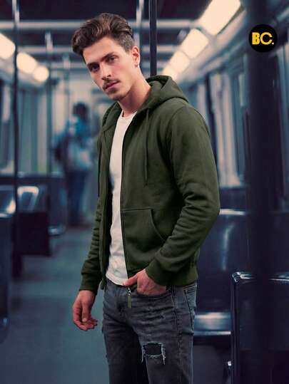 Big City Sudadera con Capucha y Cierre para Hombre, Diseño Deportivo