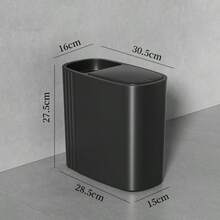 12-Liter Stylish Black Trash Can (One-Touch Push-Button Lid) Features A One-Touch (Push-Button) Lid, Silent Closing, And Odor-Proof Sealing Design. Constructed From Durable Plastic With A Sturdy Build, It Is Powder-Coated For Easy Cleaning And Maintenance. Its Space-Saving Elliptical Design Combines Modern Aesthetics, Making It Suitable For Homes, Bedrooms, Kitchens, Bathrooms, Laundry Rooms, Children's Rooms, Dormitories, Offices, And Commercial Spaces. This Compact Trash Can Serves As Both A Practical Waste Management Solution And A Decorative Office Supply - 純色垃圾桶 - 查看 12