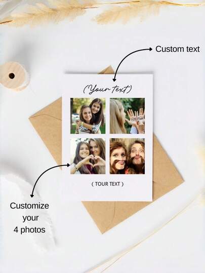 Personalized Photo Insert Birthday/Anniversary/Wedding/Graduation Greeting Card - Customizable Text And Elegant Design - Suitable For Couples, Him/Her, Clients, Friends - Optional Decorations - Ideal Gift For Any Occasion, Special Event, Creative Layout, High Quality