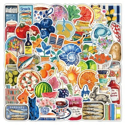 52 Pcs Retro Style Stickers - Vintage Aesthetic Decals For Laptop, Luggage & DIY Decoration