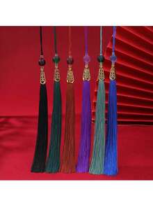 10 piezas de 15cm Sombrero de pagoda con colgante de borla larga, decoración de estilo antiguo para Hanfu, Cheongsam, Guqin, Linterna - Sombrero pagoda de 15 cm con borla de cuentas esmeriladas - Ver 3