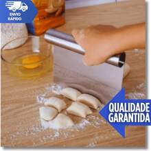 Jogo 4 Peças – Espátula e  Raspador Cortadora Inox Cozinha Pão Chocolate Bolo Massas Alisador Régua Multifuncional - KIT 03 UNIDADES - Visão 4