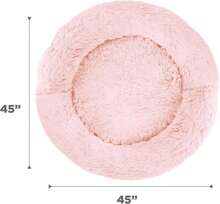 Best Friends By Sheri Original Calming Donut Dog And Cat Bed, Shag Faux Fur, Cotton Candy Pink, XL (45in X 45in) - Anxiety Relief For Pets Up To 150 Lbs - ColorB - 查看 8