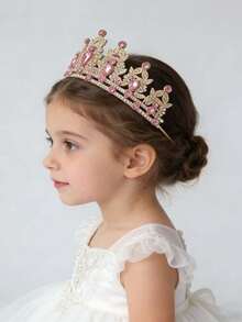 女孩皇冠头饰和水晶公主皇冠水钻头饰适合婚礼、新娘生日派对和其他特殊场合。 - 彩色 - 查看 2