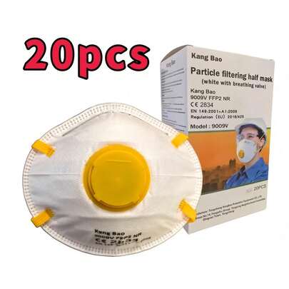 Măști FFP2 de unică folosință, pachet de 20 de bucăți, unisex, albe, concepute pentru confort și respirabilitate, ideale pentru purtare prelungită, fără senzația de înfundare. Potrivite pentru prelucrarea lemnului, alergare, drumeții, petreceri și ciclism.