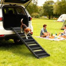 PawHut Foldable Dog Ramp For Car, Non-Slip Dog Stairs For SUVs Truck, Black - one-size - View 1