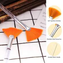 1/3/5/10/20pcs Fan-Shaped Makeup Brushes, Face Mask Application Brushes, Soft Cosmetic Skincare Tools, Acid Brushes For Beauticians, Suitable For Mud Masks, Toners, Creams, Spa Skincare Tools - Multicolor - View 7