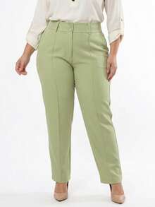 Plus Size Tailored Dress Pants - Pimiento verde - Ver 1