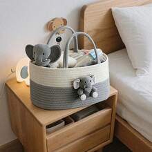 One Baby Room Storage Basket, Diaper Basket,  Large-Capacity Storage Helper, Holiday Gift. Transform Your Home With These Chic Storage Baskets Suitable For All Occasions. - Grey - View 4