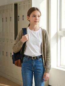 3pcs Kids' Combo Waist Belt, High-End PU Waist Strap For Jeans, Dresses, Student Belts - Multicolor - View 6