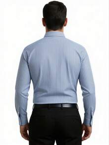 Rand paul Striped Long-Sleeved Dress Shirt With Refined Finish. - 淺藍色 - 查看 2