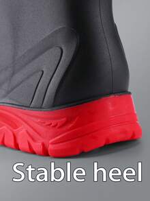 男士防滑户外时尚雨鞋/靴 - 紅黑色抽繩款 - 查看 5