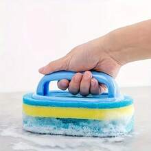 1pc Bathroom Cleaning Brush, Scrub Bathtub, Sink, Tile, Floor With Handle And Sponge - Cleaning Brush - View 5