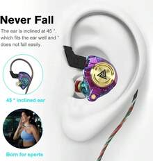 Wired Gaming Earbuds, Ak3 File In Ear Monitors, Deep Bass Sound Wired Earbuds, HiFi In Ear Headphones With 1DD 10mm Dynamic Driver, IEM For Music Gaming Video Calling - 紫色 - 查看 5