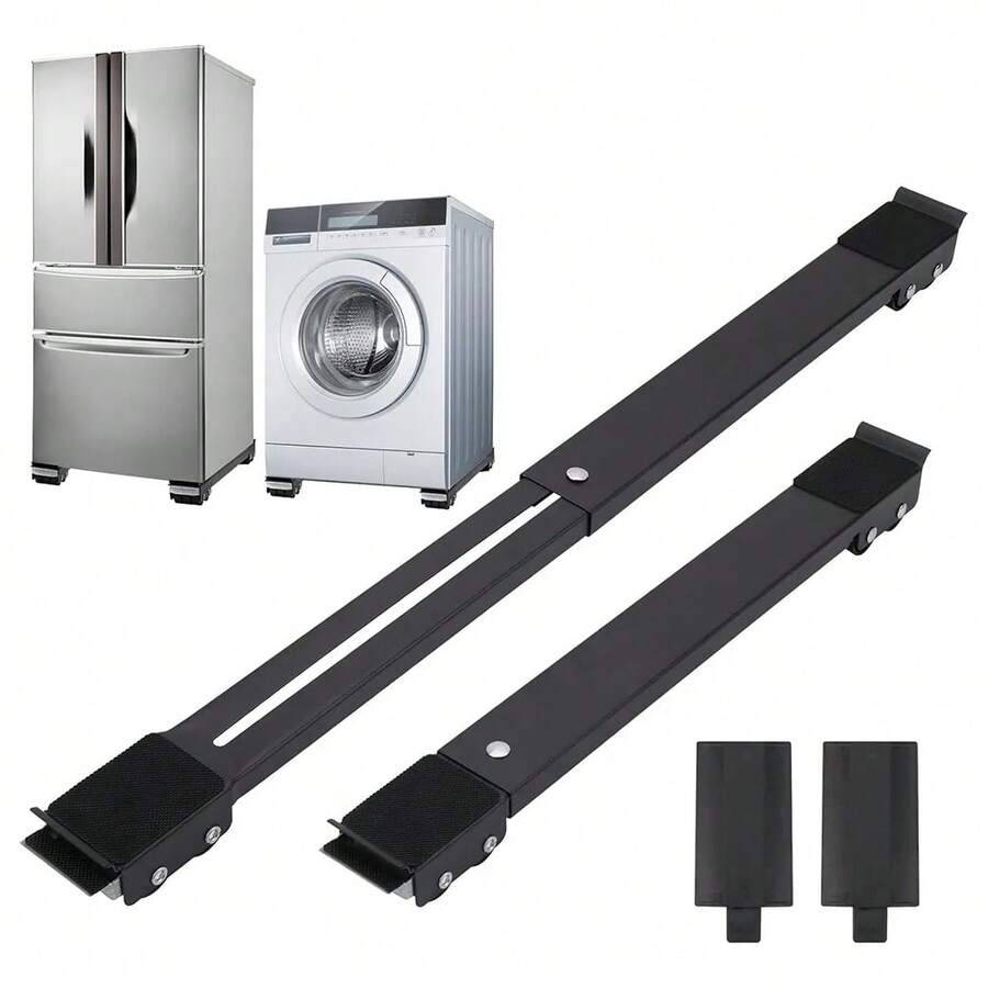 Reinforced Wheeled Appliance Rack - Adjustable For Refrigerators, Stoves, And Washing Machines - Up To 200kg - Black - View 1