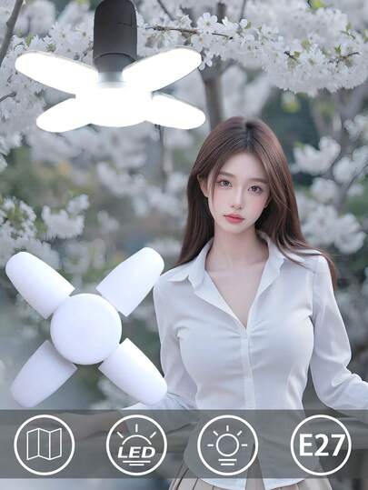 1pc/2pcs/4pcs Mini LED Garage Light, LED Four-Leaf Light, Mini Folding Light 28W (Equivalent 80W) 6500K Pendant Light Folding Light Suitable For Garage Indoor Lighting High Brightness Usable For 2 Years ﻿