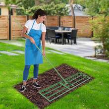 Metal Lawn Leveling Rake, 91*25cm Lawn Leveler Tool, 180° Rotation Lawn Leveling Rake For Backyards, Gardens, Farms, Lawns, Yards, Soccer Fields, Golf Courses - Green - View 11