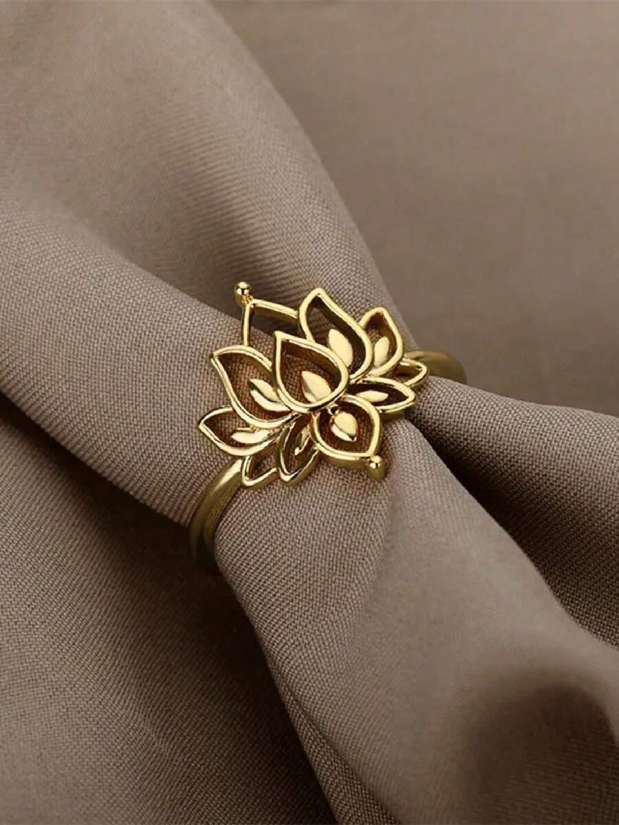 1 PC Romantic Ring For Women For Women For Wedding Engagement Party Jewelry Valentine's Day Gift - Yellow Gold - View 1