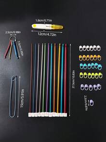 44pcs Tunisian Crochet Hook Set, Including 11pcs 2.0-8.0mm Metal Long Crochet Hooks And 33pcs Accessory Pieces, Extra Long Crochet Hook Set - Afghan Crochet Kit - View 9