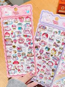 Cute Solid Color 3D Embossed Stickers - Light Color Design, Ideal For Decorating Phone Cases And Notebooks, Perfect For DIY Projects, Making Fun Stickers, Expanding Diaries And Planners, 3D Raised Stickers, Diary Stickers, Decorative Stickers And Stationery Stickers. - Multicolor - View 2