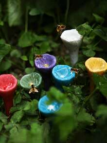 6pcs Colorful Bee Waterer Set, Resin Insect Drinking Cup, Attract And Nourish Bees, Suitable For Gardening And Urban Farming, Bee Keeping And Care Tools, Flower Bee Waterer - Multiple Styles - View 3